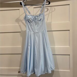 Windsor Light Blue Lace Up Milk Maid Dress